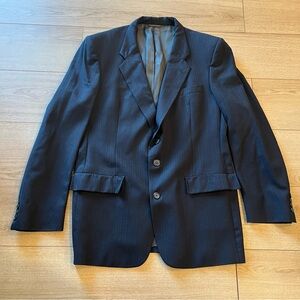 Christian Dior Monsieur Men’s Navy Blue Striped Three Button Blazer Size 44